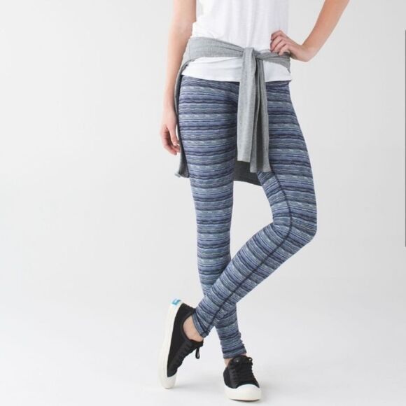 Lululemon Wunder Under Legging Space Dye Twist Sapphire Blue Low Rise - Picture 1 of 10